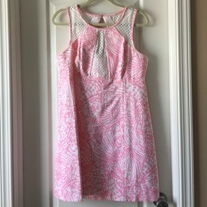 Lilly Pulitzer Pink and Lace Shift Dress